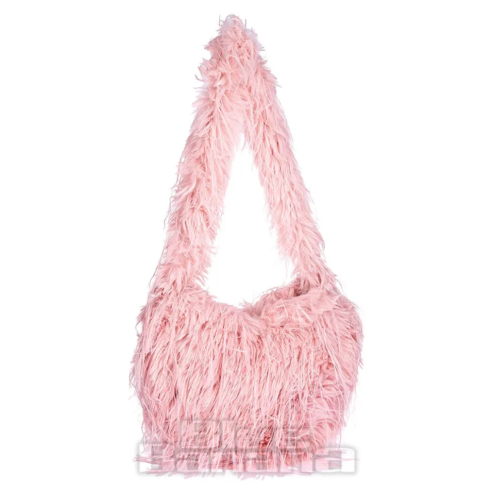 Blue Banana Long Fur Bag (Baby Pink)