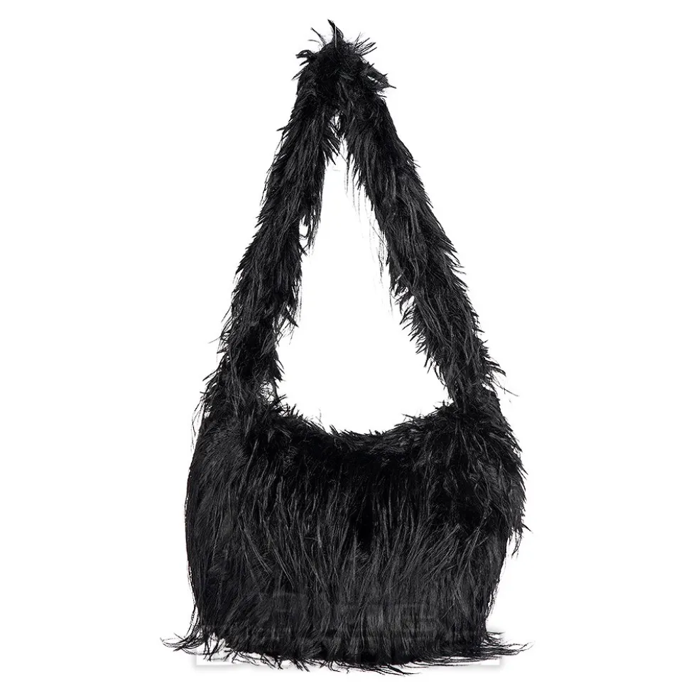 Blue Banana Long Fur Bag (Black)