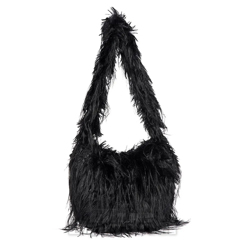 Blue Banana Long Fur Bag (Black)