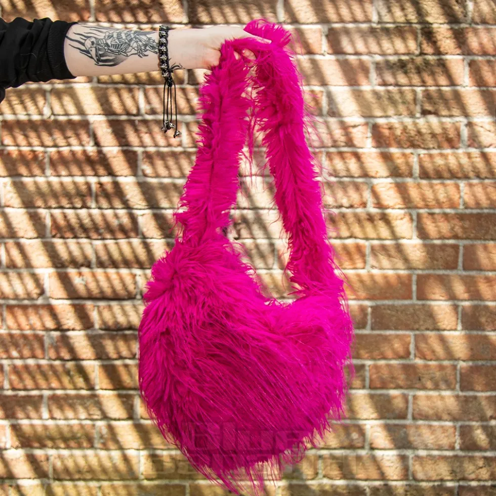 Blue Banana Long Fur Bag (Hot Pink)