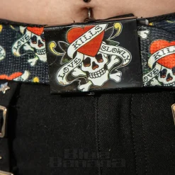 Blue Banana Love Kills Belt (Black)