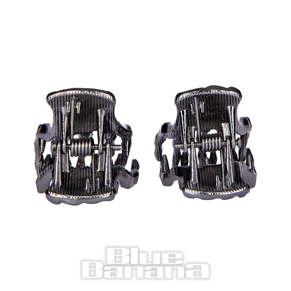 Blue Banana Mini Claw 2pc Hair Clips (Black)