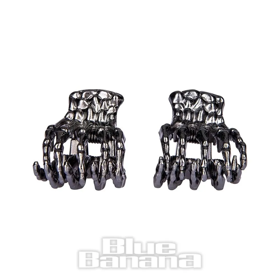 Blue Banana Mini Claw 2pc Hair Clips (Black)