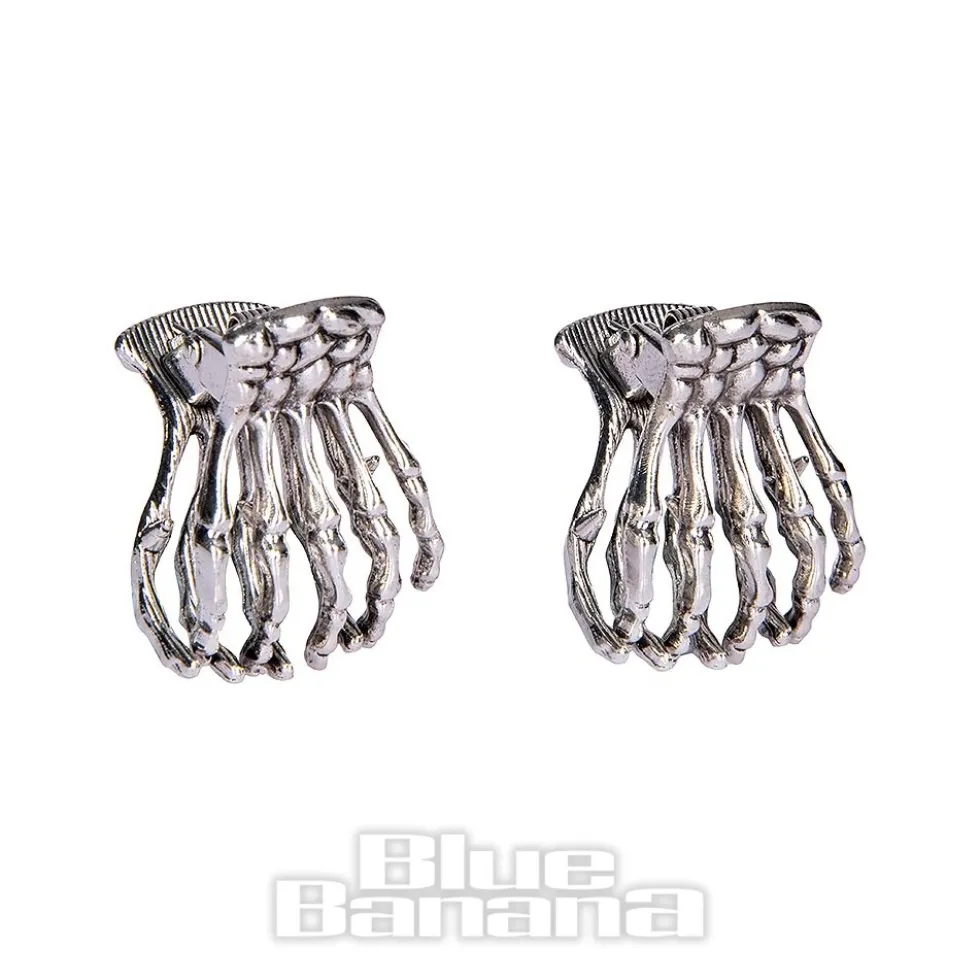 Blue Banana Mini Claw 2pc Hair Clips (Silver)