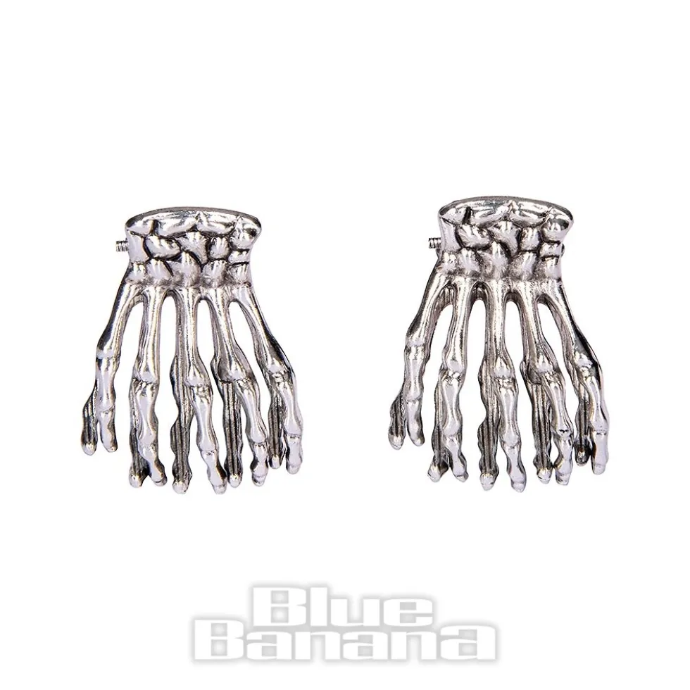 Blue Banana Mini Claw 2pc Hair Clips (Silver)