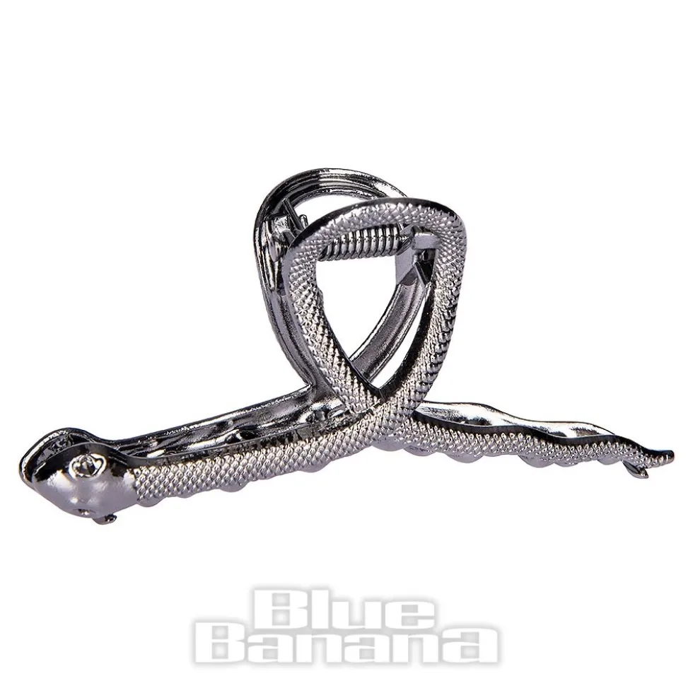 Blue Banana Mini Snake Hair Clip (Black)