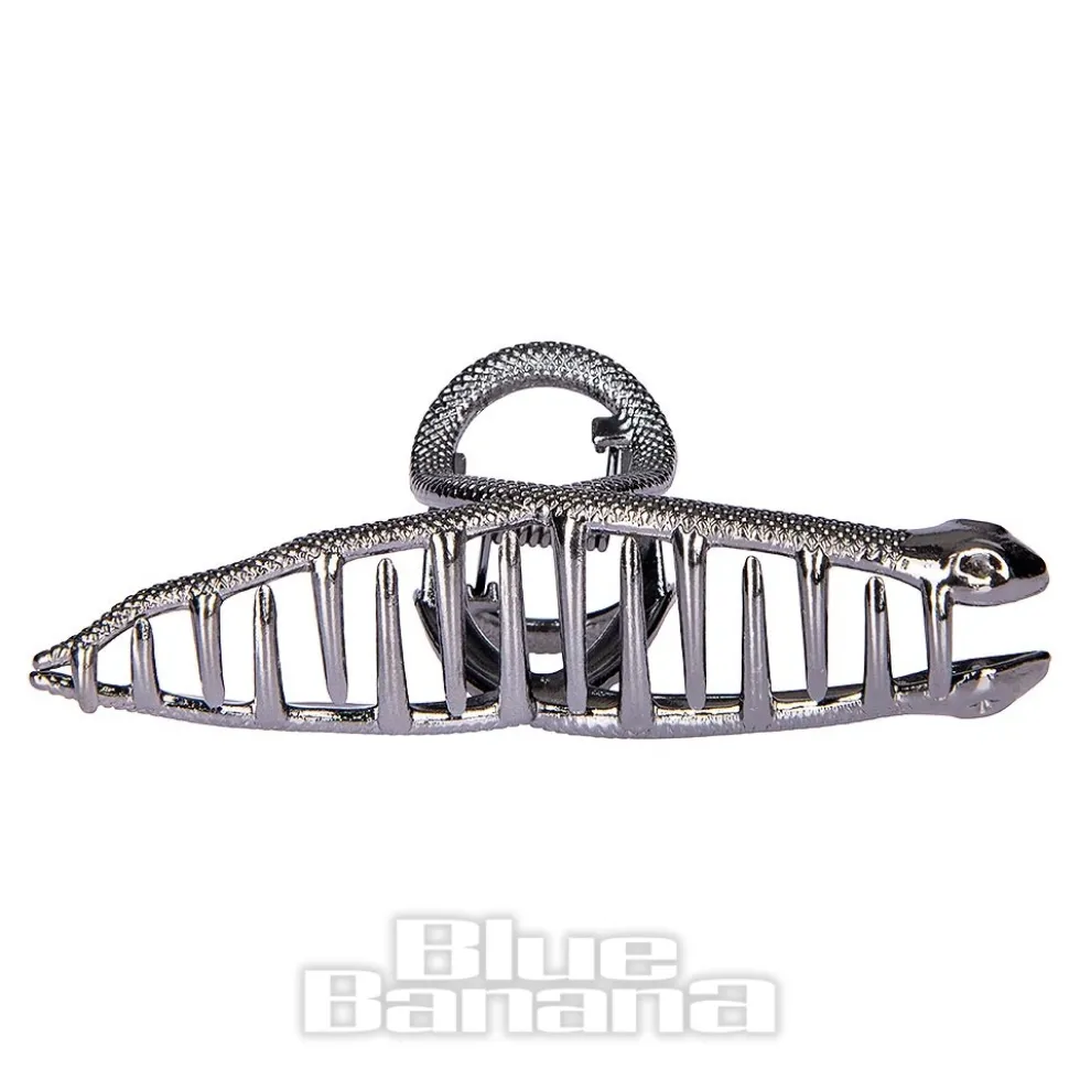 Blue Banana Mini Snake Hair Clip (Black)