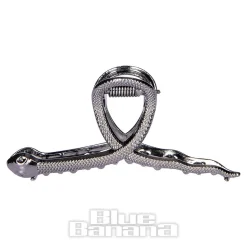 Blue Banana Mini Snake Hair Clip (Black)