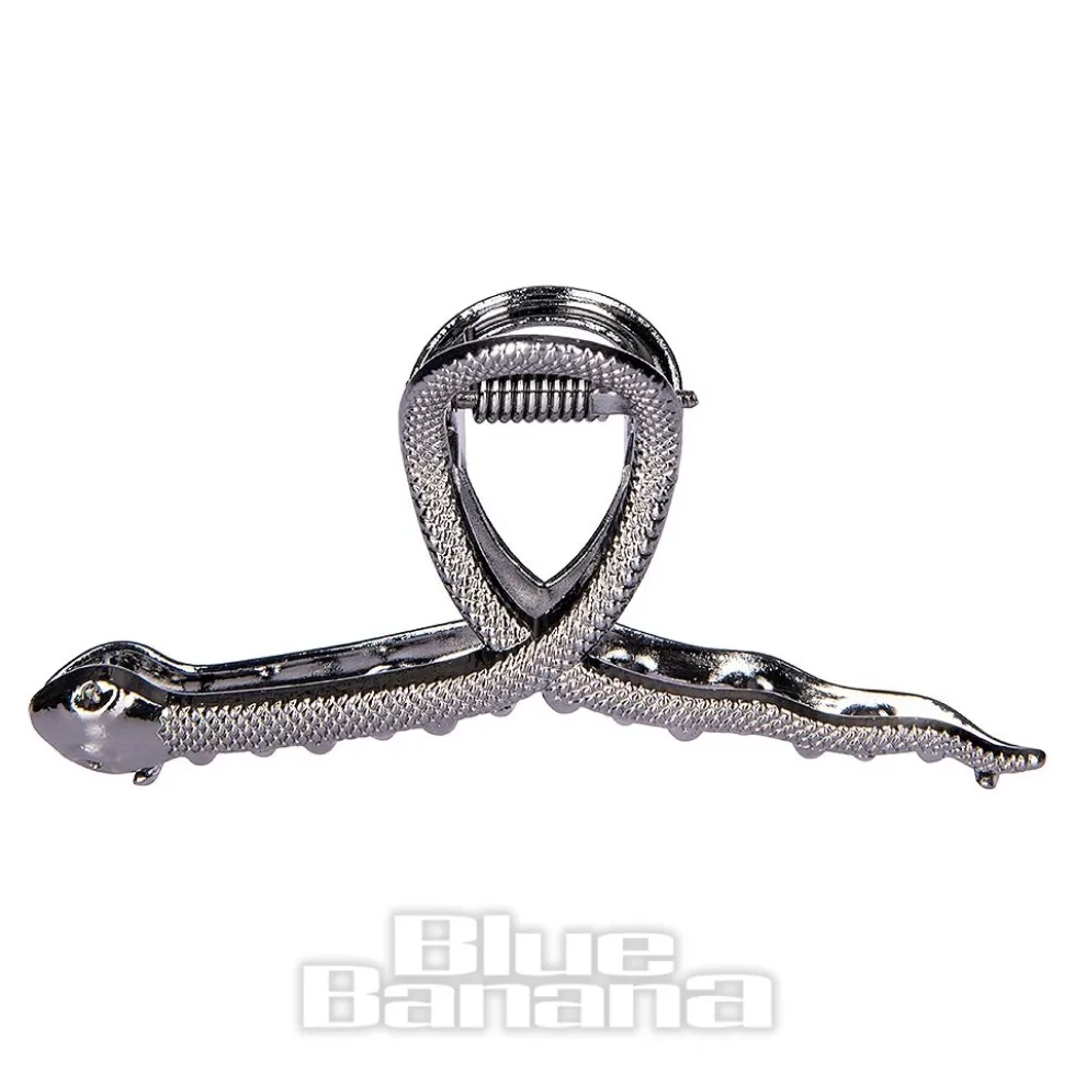 Blue Banana Mini Snake Hair Clip (Black)