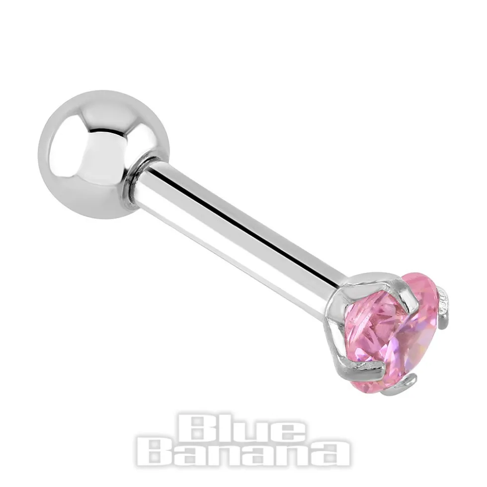 Blue Banana 1.2mm Rose Jewel Tragus Bar (3mm)