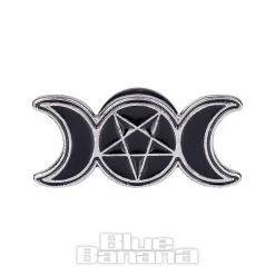 Blue Banana Moon Phases Pin Badge (Black)