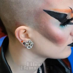Blue Banana Pentagram Surgical Steel Tunnel (Silver)