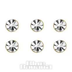 Blue Banana Plasma Gold Crystal Nose Studs (6 Pack)