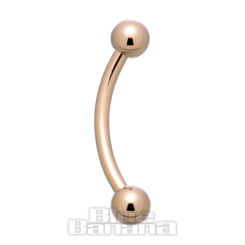 Blue Banana Plasma Gold Curved Barbell (Gold)