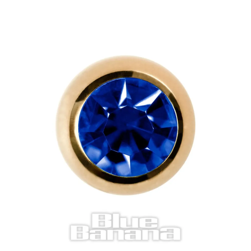 Blue Banana Plasma Gold 3mm Jewelled Ball (Capri)