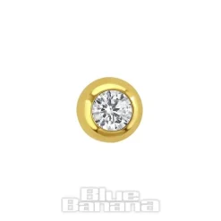 Blue Banana Plasma Gold 4mm Jewelled Ball (Crystal)