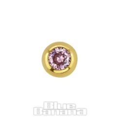 Blue Banana Plasma Gold 4mm Jewelled Ball (Rose)
