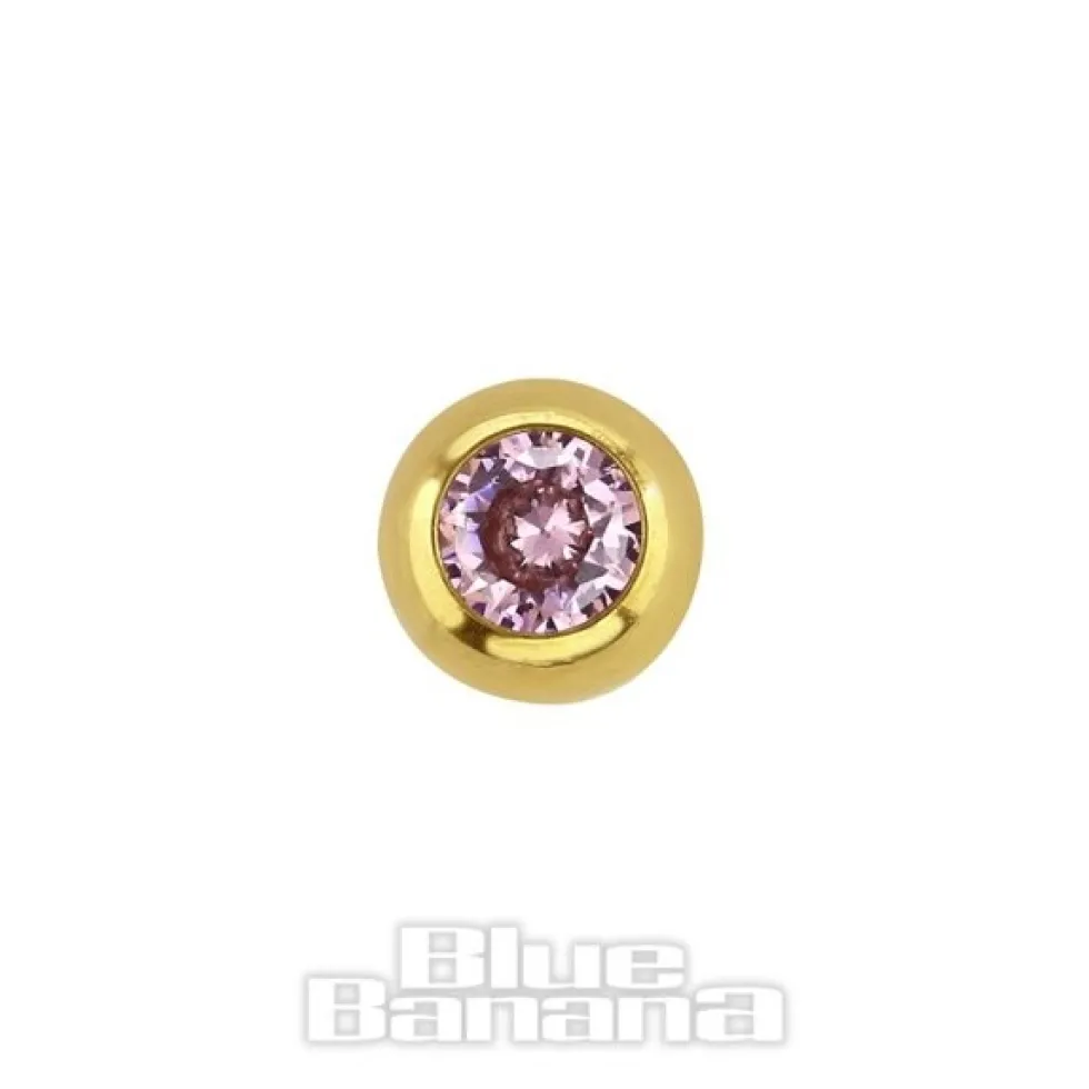 Blue Banana Plasma Gold 4mm Jewelled Ball (Rose)