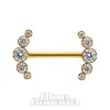 Blue Banana Plasma Threadless Nipple Bar Cubic Zirconia Gem (Clear)