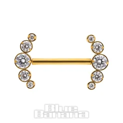 Blue Banana Plasma Threadless Nipple Bar Cubic Zirconia Gem (Clear)
