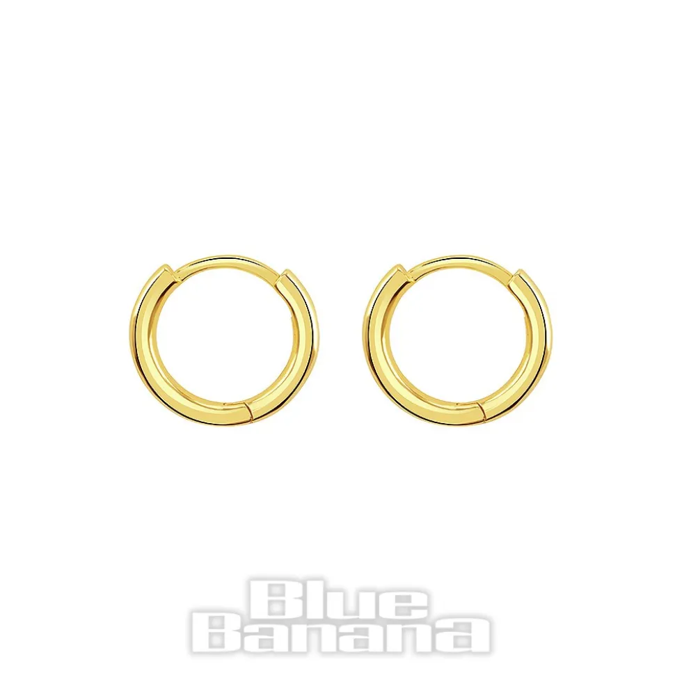 Blue Banana Plated Gold Huggie Clicker Hoops (Pair)