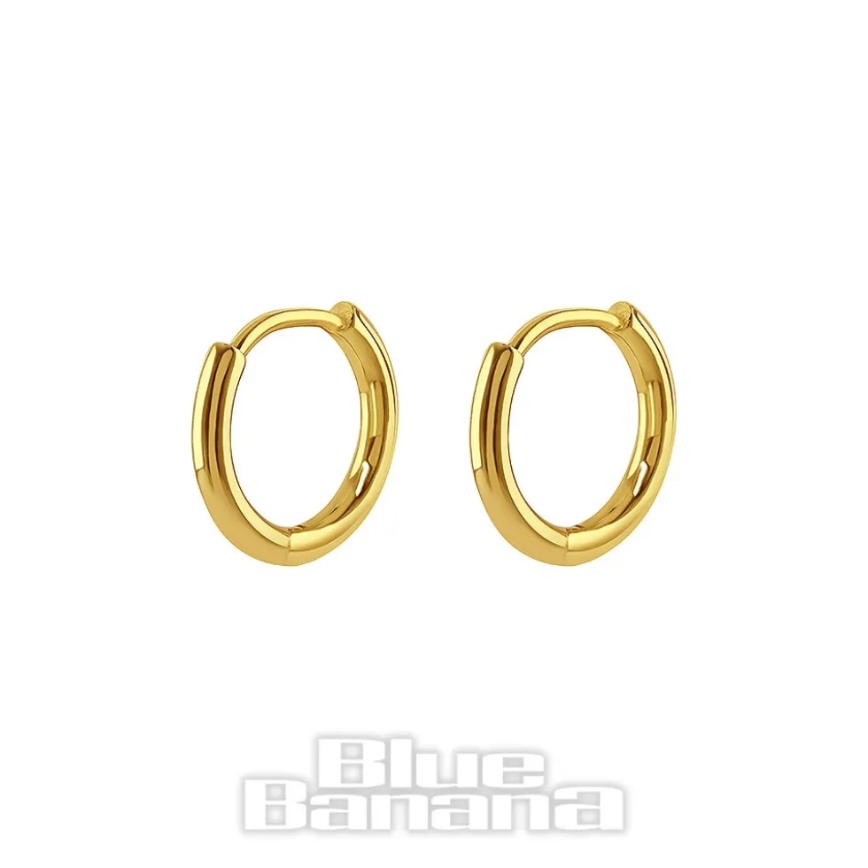 Blue Banana Plated Gold Huggie Clicker Hoops (Pair)