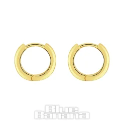 Blue Banana Plated Gold Medium Crystal Row Clicker Hoops (Pair)