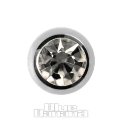 Blue Banana Polished Titanium Jewelled Ball (Crystal)