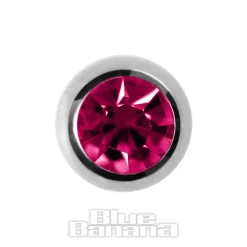 Blue Banana Polished Titanium Jewelled Ball (Fuchsia)