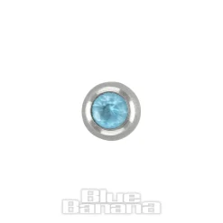 Blue Banana Polished Titanium Jewelled Ball (Aqua)