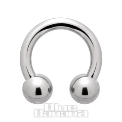 Blue Banana Polished Titanium Circular Barbell (Silver)