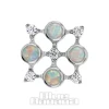 Blue Banana Polished Titanium Quad Synthetic Opal & Cubic Zirconia Threadless Top (Silver)