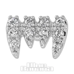 Blue Banana Polished Titanium Fangs Threadless Top (Silver)