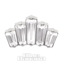 Blue Banana Polished Titanium 5 Rectangle Cubic Zirconia Threadless Top