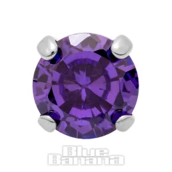 Blue Banana Polished Titanium Claw Threadless Top (Purple)