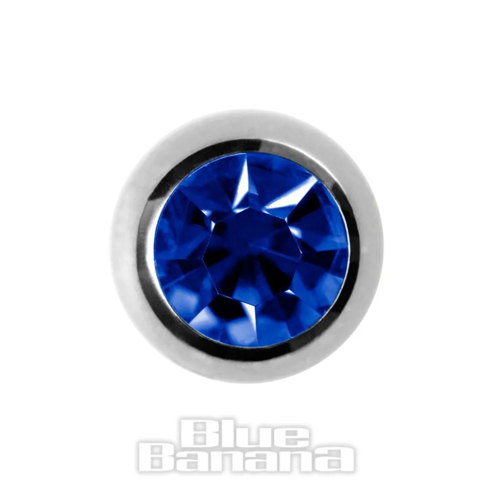 Blue Banana Polished Titanium 5mm Jewelled Ball (Capri)