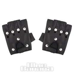 Blue Banana PU Black Studs Gloves (S/M)