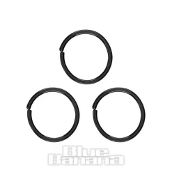 Blue Banana Pvd Black 3 Pack Assorted Seamless Nose Ring (Black)