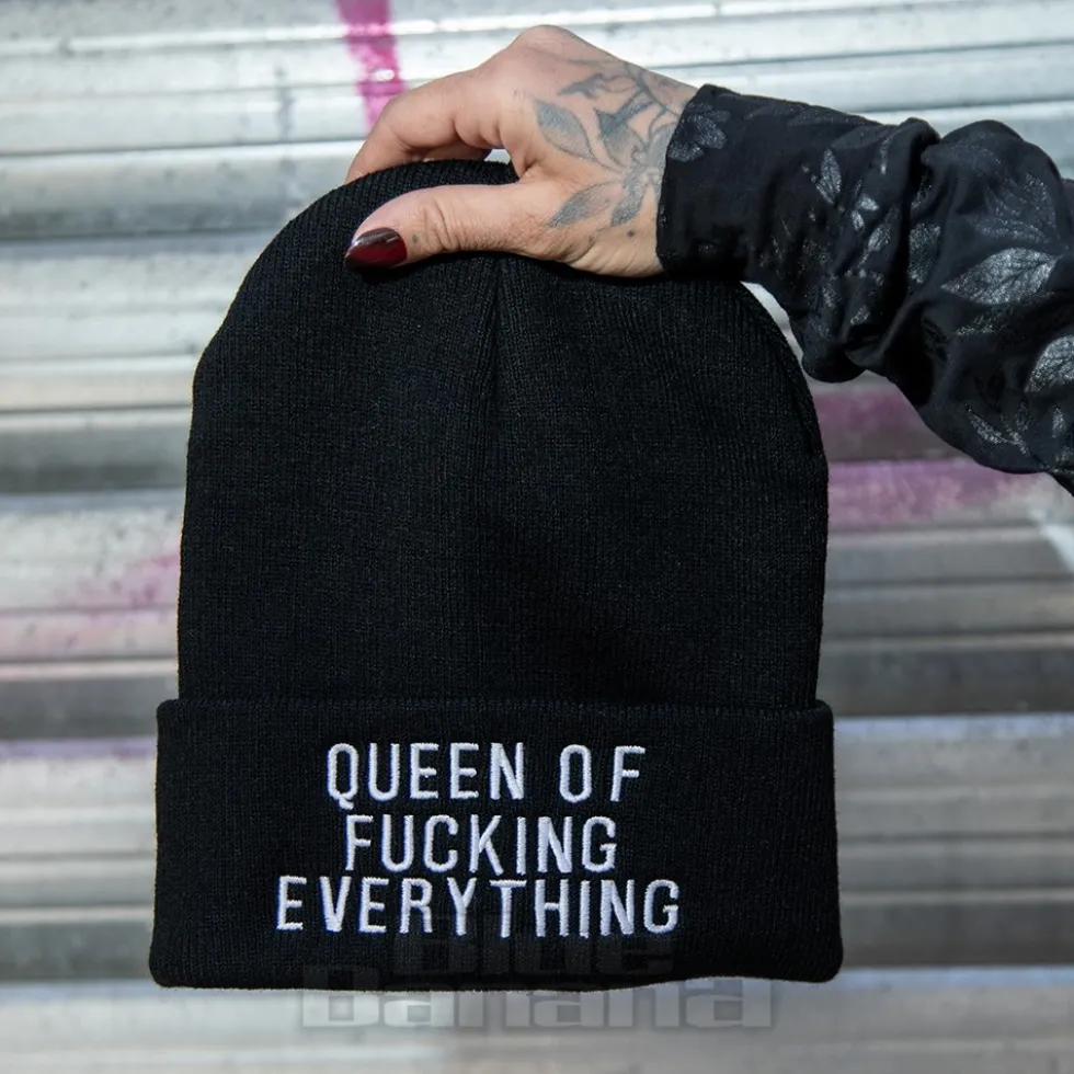 Blue Banana Queen Of Everything Beanie Hat (Black)