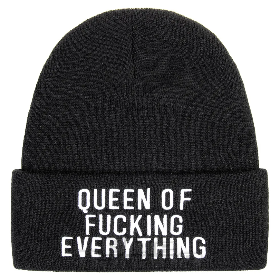 Blue Banana Queen Of Everything Beanie Hat (Black)