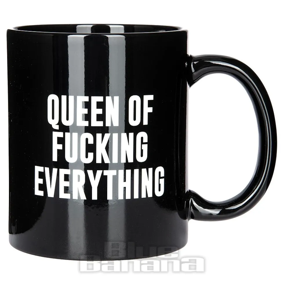Blue Banana Queen Of Fucking Everything Mug (Black)