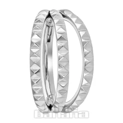 Blue Banana Ridges Triple Row Polished Titanium 1.2mm Hinged Segment Ring (Silver)