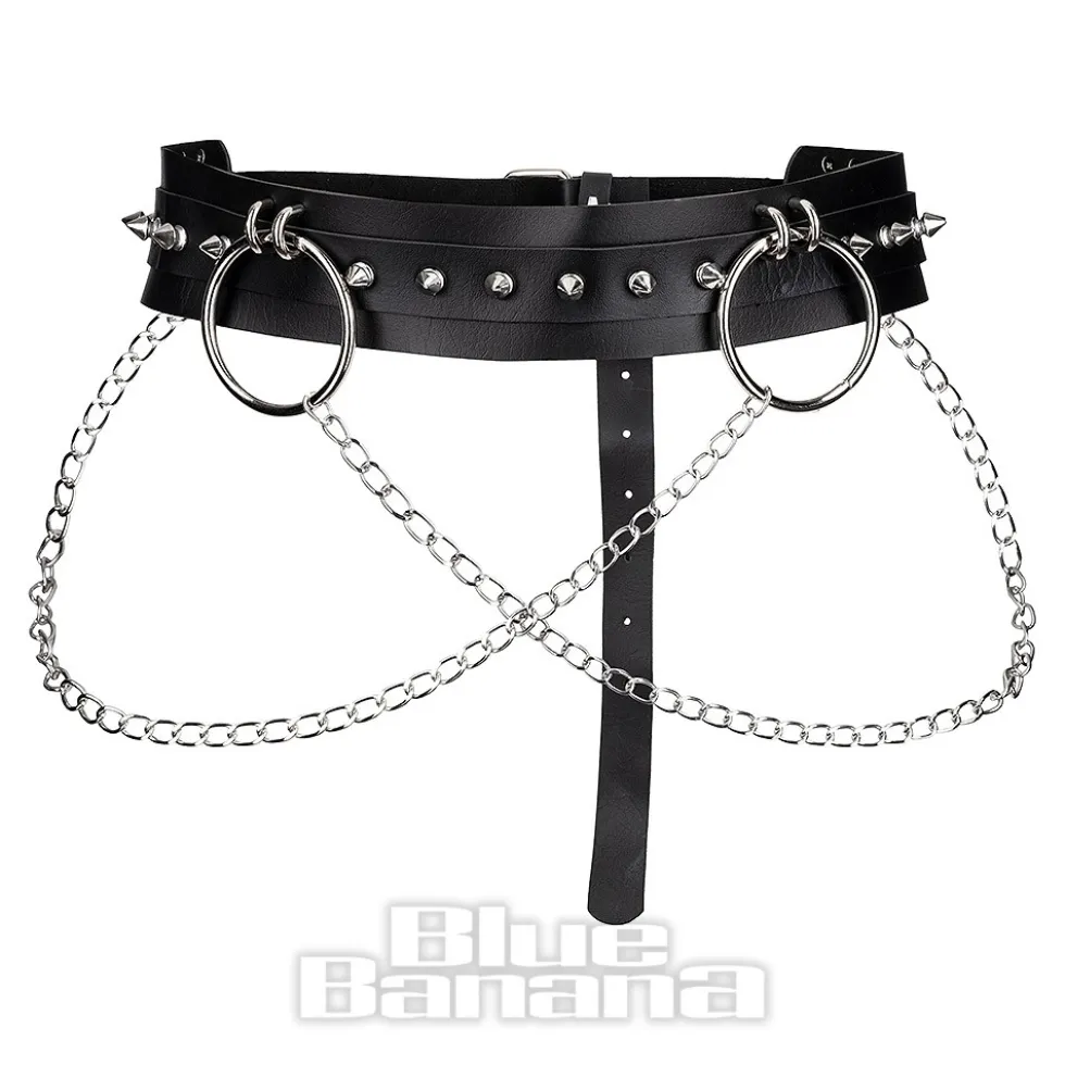 Blue Banana Rings & Chains Belt (Black)