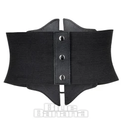 Blue Banana 3 Ring Wide Waist Belt (Black)