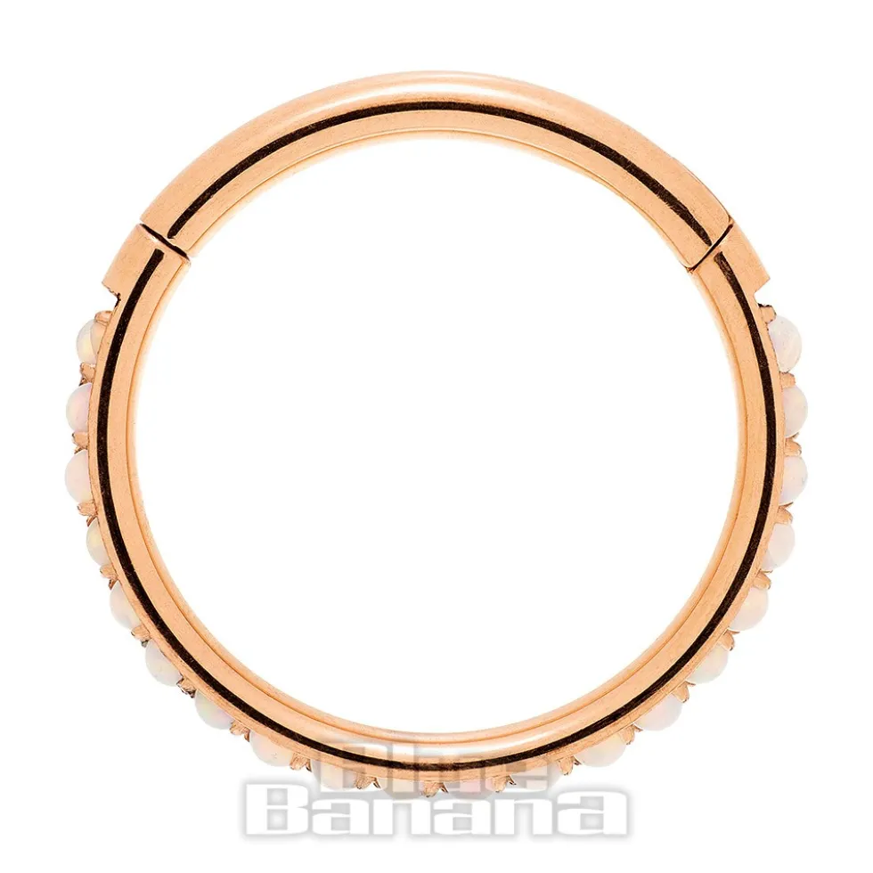 Blue Banana Rose Gold 1.2mm Hinged Segment Ring (Opal)