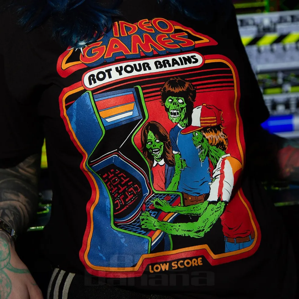Blue Banana Rot Your Brains T-Shirt (Black)