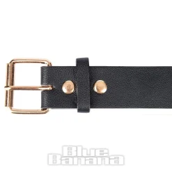 Blue Banana 3 Row Studded Belt (Black/Rose Gold)