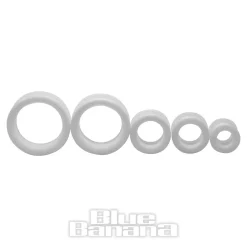 Blue Banana Silicone Eyelet Flesh Tunnel 10-34mm (White)