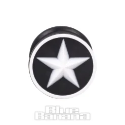 Blue Banana Silicone Star Plug 6-20mm (Black/White)