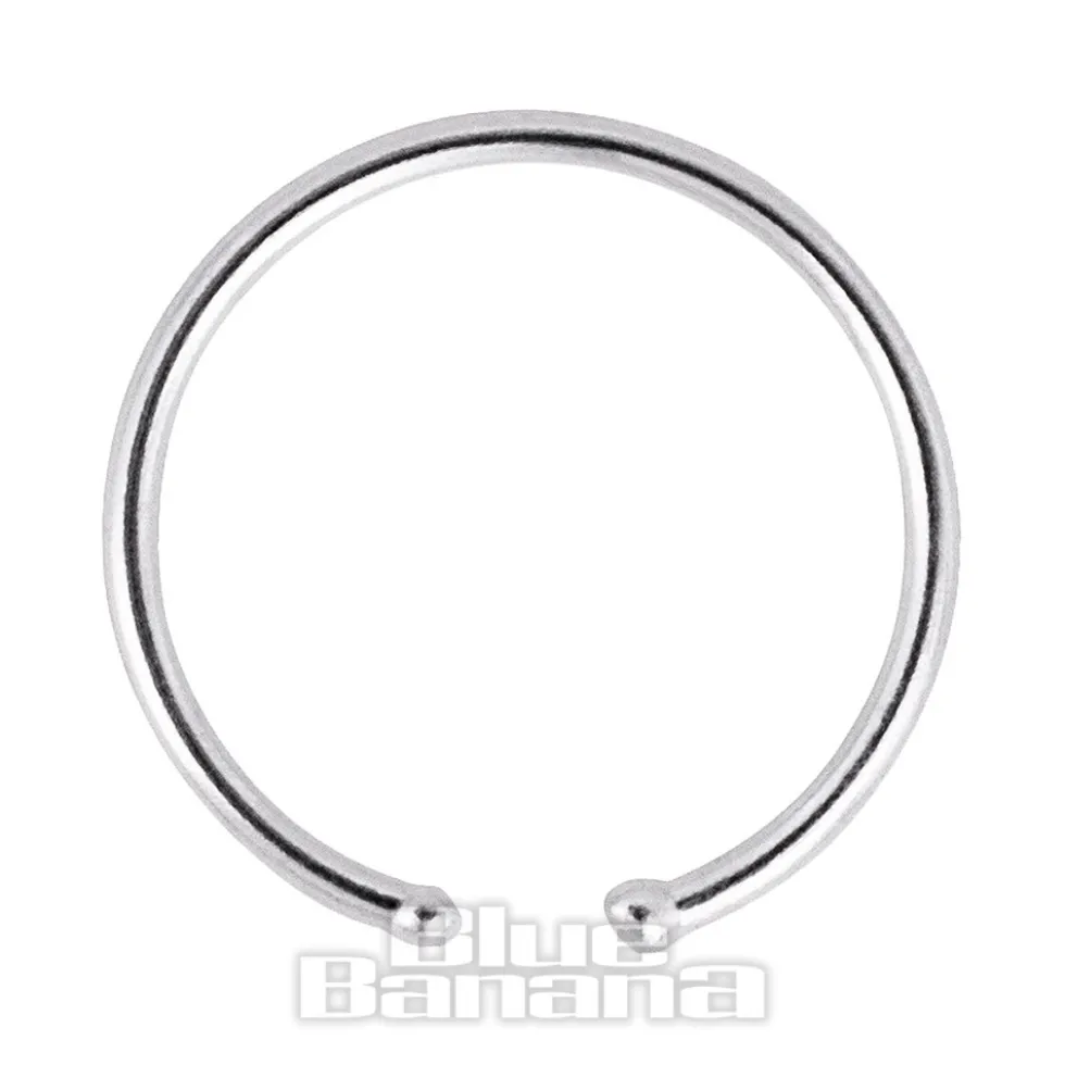 Blue Banana Silver 1.0mm Open Nose Ring (Silver)
